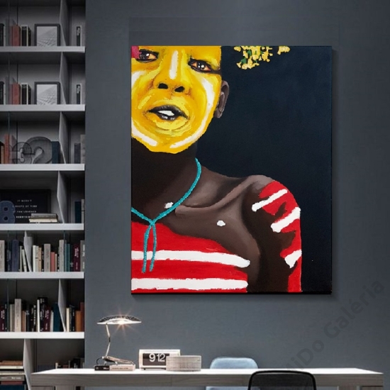 Afrikai törzsi kultúra - portré festmény